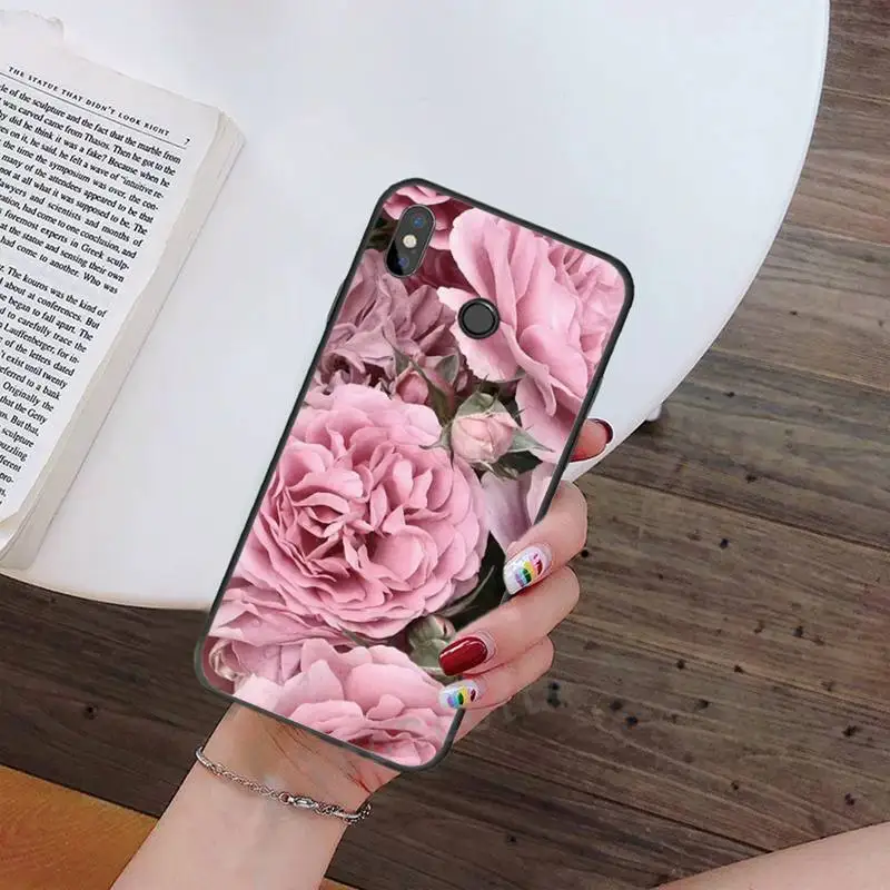 

Colorful Flower Rose Peony Phone Case For Xiaomi Redmi note 7 8 9 t max3 s 10 pro lite Luxury brand shell funda coque