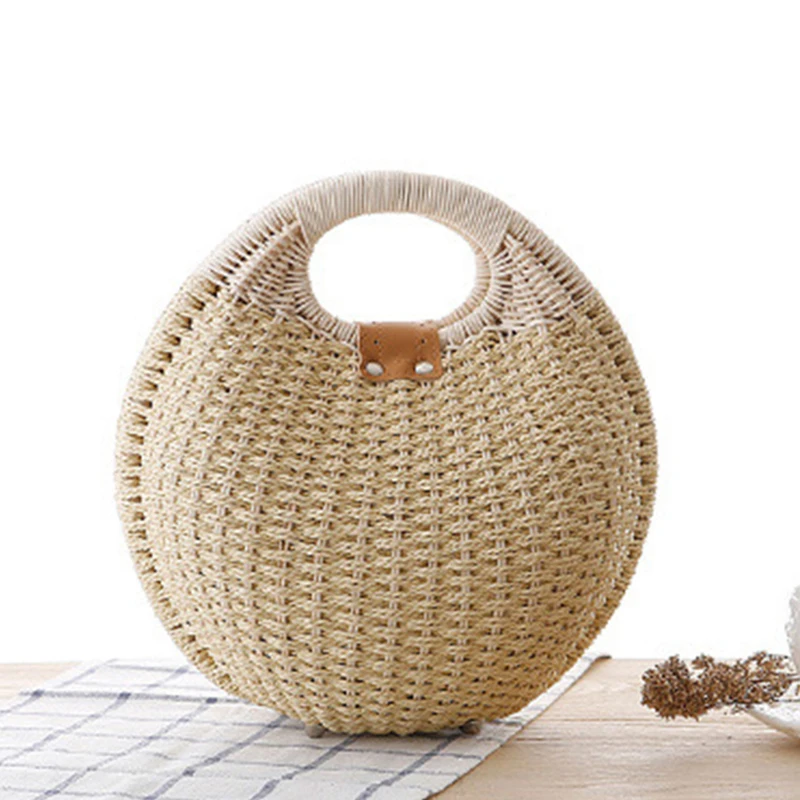 

Women Bags Shoulder Bag Fashion Shell Handbag Personality Cute Rattan Straw Woven Female Bags Leisure Bag for Women Handbags