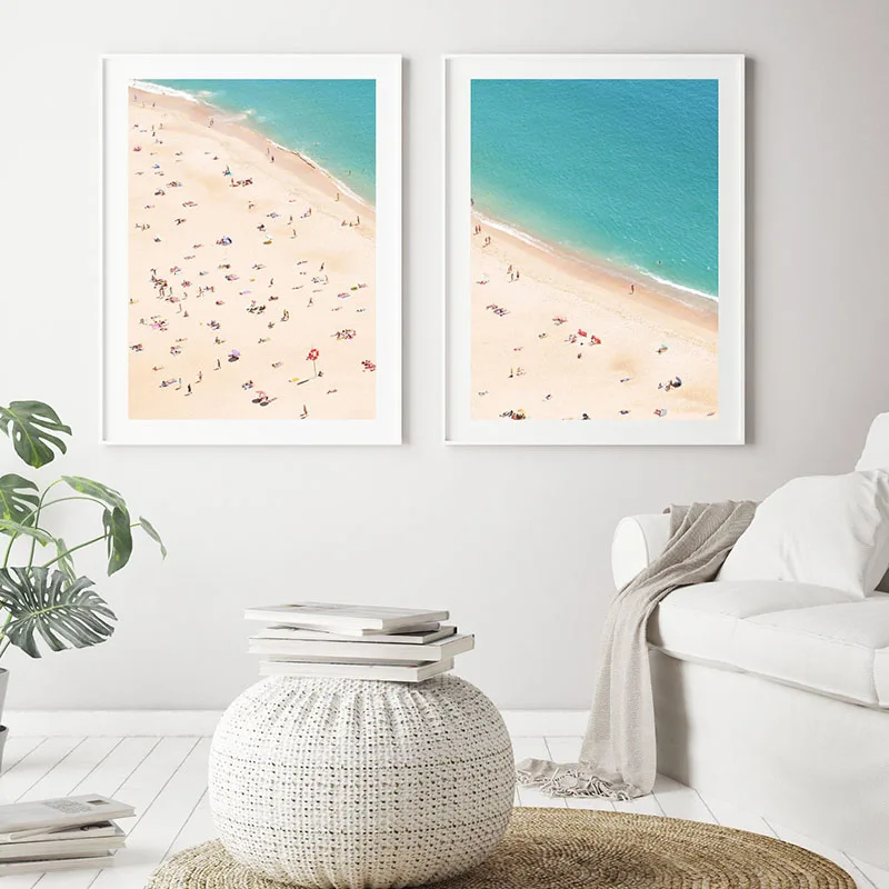 Воздушный постер для пляжа песчаный пляж Картина на холсте береговые стены