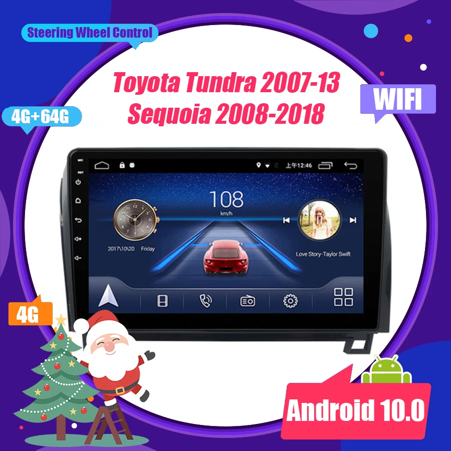 Автомагнитола 2 Din с GPS навигацией Bt плеером 9 дюймовым экраном для Toyota Tundra 2007 13 Android