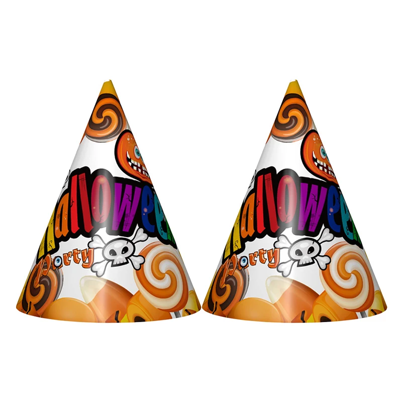 6 шт./лот новый стиль Хэллоуин Тыква тема мультфильм шляпы день рождения бумажные