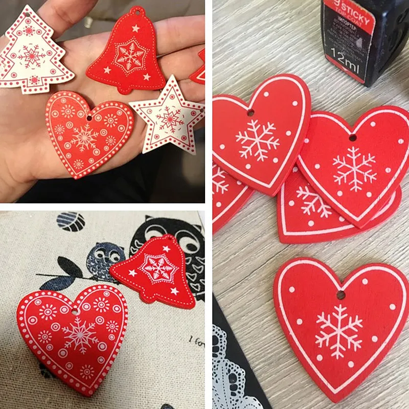 Год рождественские украшения натуральный деревянный кулон DiY ремесла подарки Navidad Noel Deco Рождественская елка украшение для дома