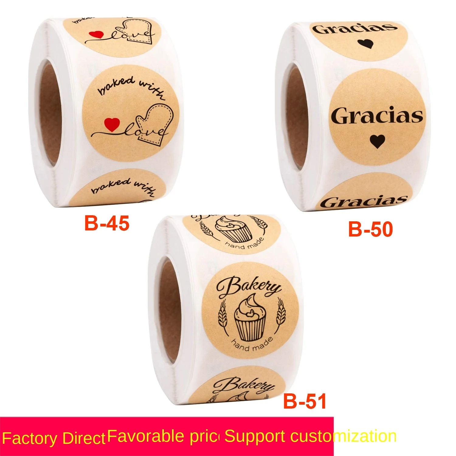 

Roll baked cake pastry decoration sticker label