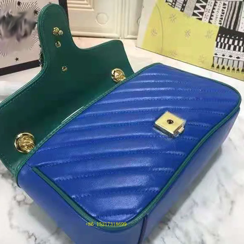 

Marmont New Luxury Designer Women Handbag Genuine leather Matching Shoulder Bag 2021 Famous Brand Hold One Shoulder Sideways Bag