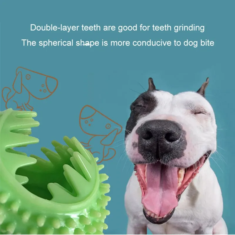 

Pet Dog Ball Toys Tooth Cleaning Chewing Small Dog Decompression Resistant Bite Leakage Toothbrush Teeth Stick Dorpshipping
