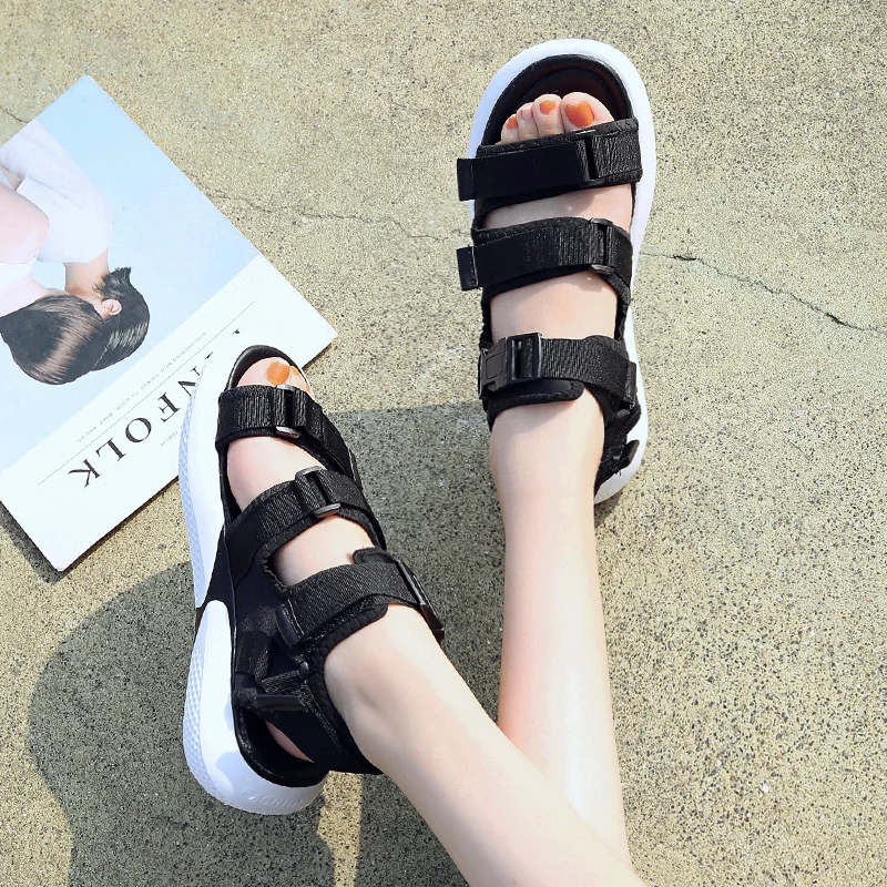

Comfortable Flat with Hook Loop Sandals Women Casual Platform Ankle Strap Gladiator Shoes Woman Summer Sandalias Mujer