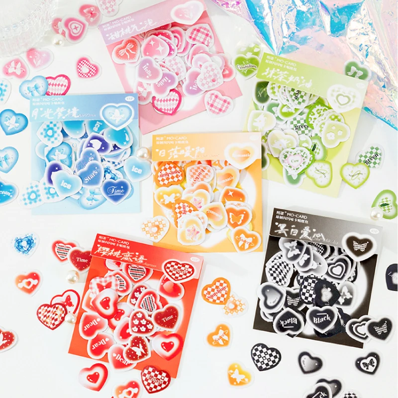 

45pcs Love Heart stickers pack Decorative Stick Labels Gift Sealing Diary Scrapbooking Stickers Festival Birthday Party Sticker