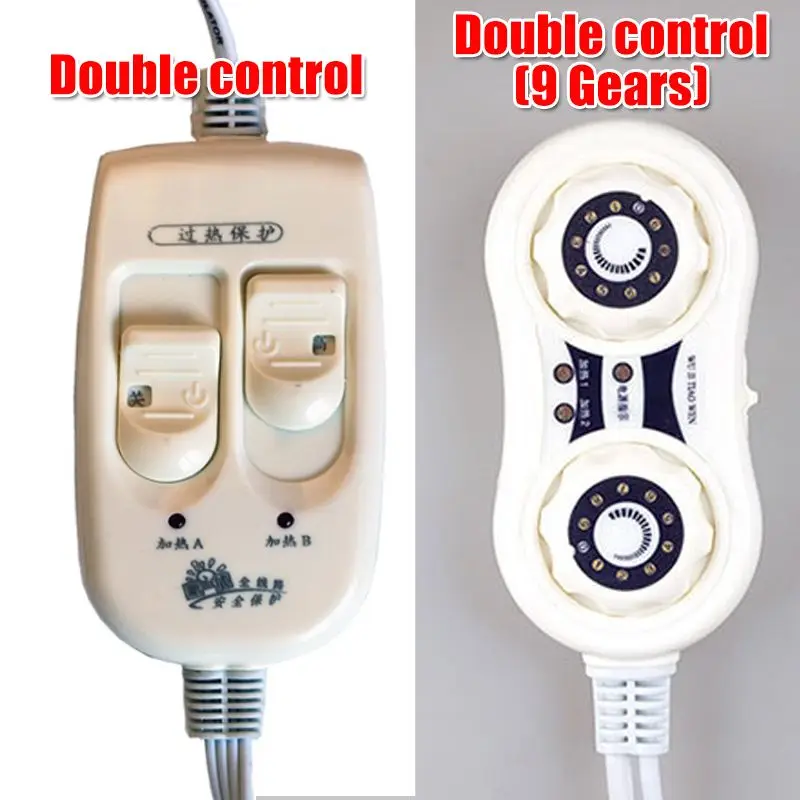 6 размер электрическое одеяло два сиденья 220 В моющийся термостат с регулируемой