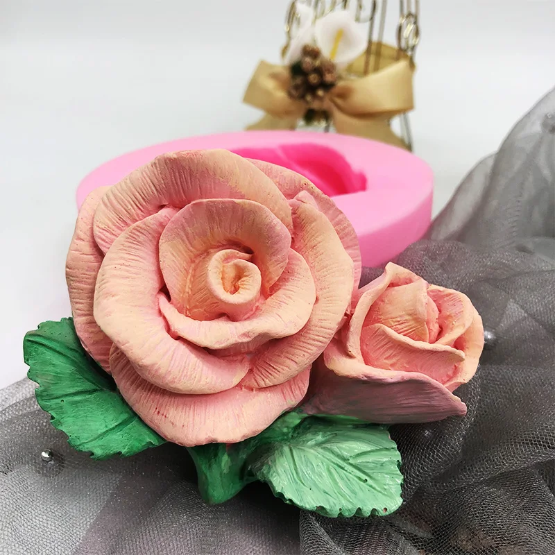 

Rose Flower Silicone Mold Mousse Ice Cream Chocolate Baking Tools Aromatherapy Plaster Handmade Soap Mould