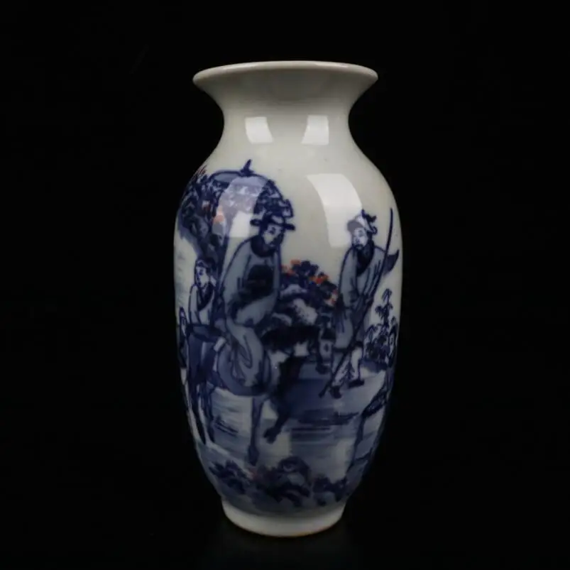 

China Blue and white ceramic Wax gourd shape vase crafts statue