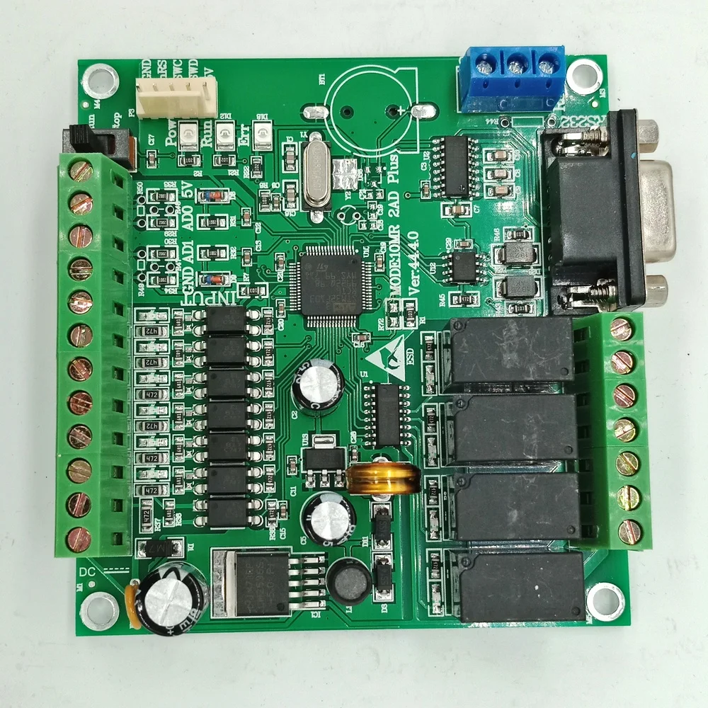 Программируемый контроллер логики ПЛК FX2N 10MR STM32 MCU 6 вход 4 выход AD 0-10 в контроллер двигателя DC 24 В автоматическое реле управления