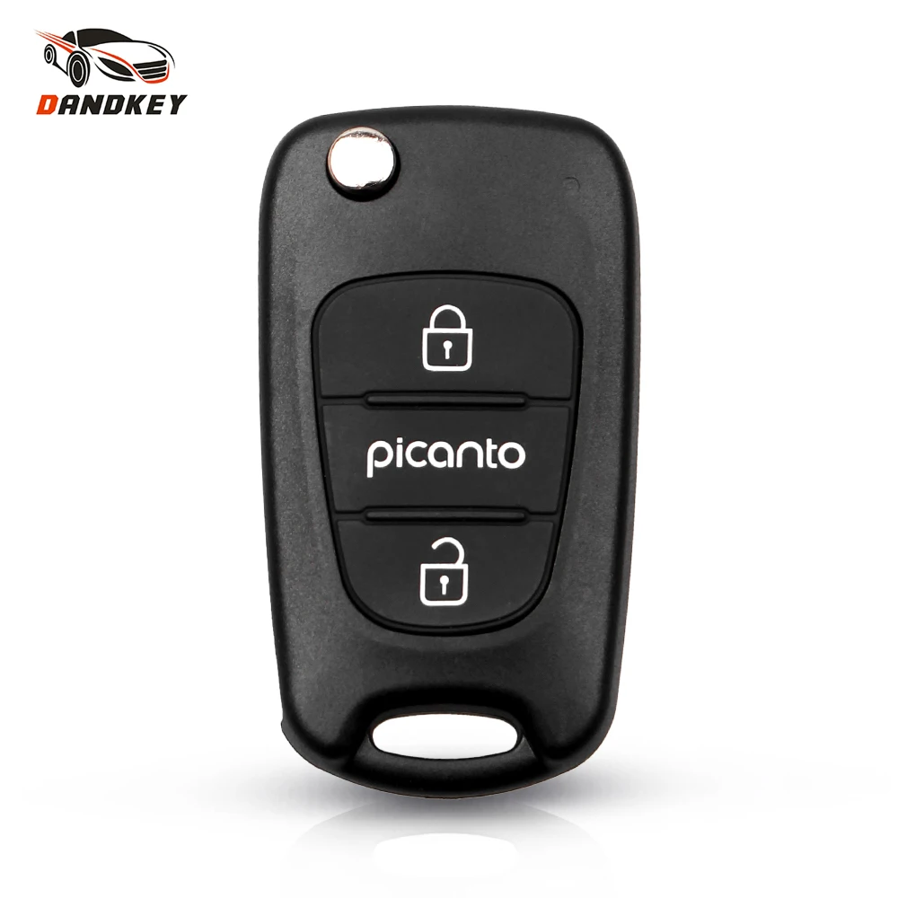 Dandkey 3 кнопки флип Floding дистанционного ключа оболочки брелок для Kia K2 K5 Picanto ключи автомобиля пустой чехол сменный Корпус Ключа