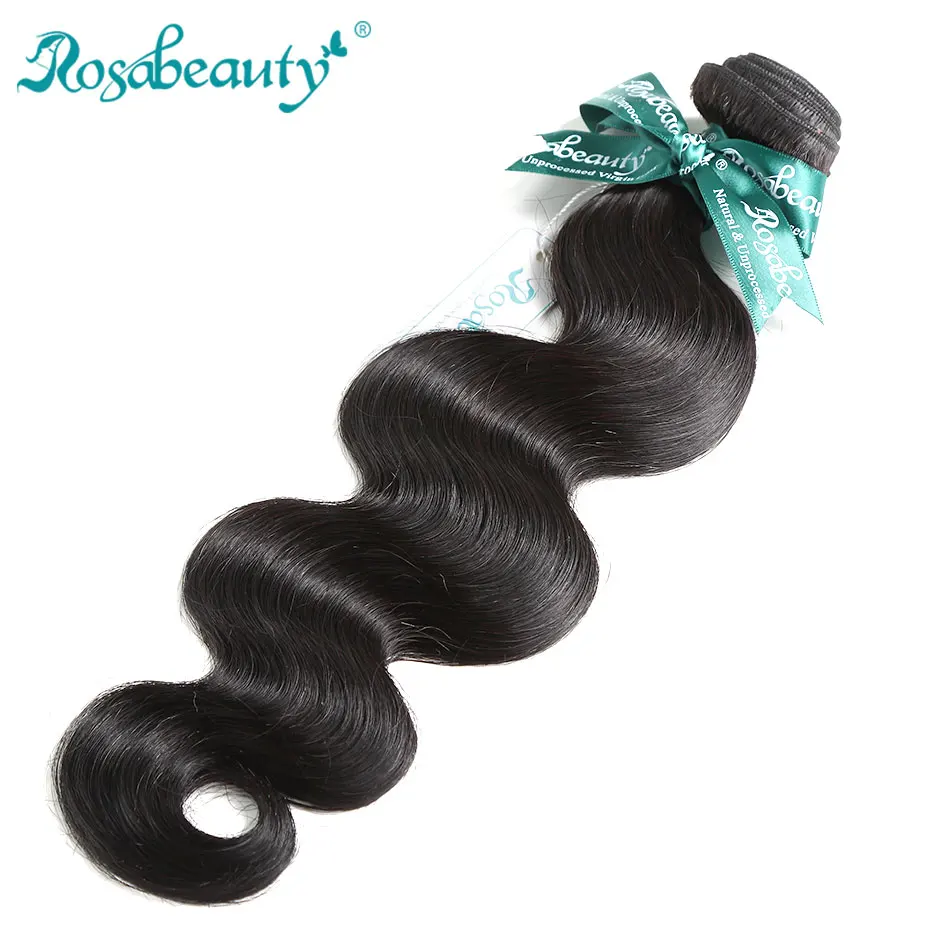 Rosabeauty 10A бразильские волнистые волосы, для придания объема 1/3/4 шт. неаобработанные человеческие волосы из 6-28 дюймов Пряди шиньоны из натуральных волос