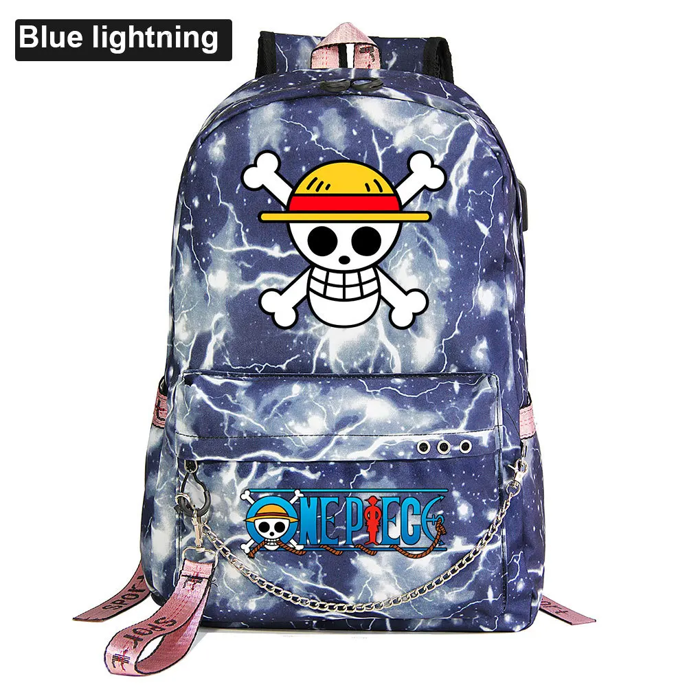 Соломенная шляпа с рисунком аниме школьный ранец USB разъемом и черепом дорожные