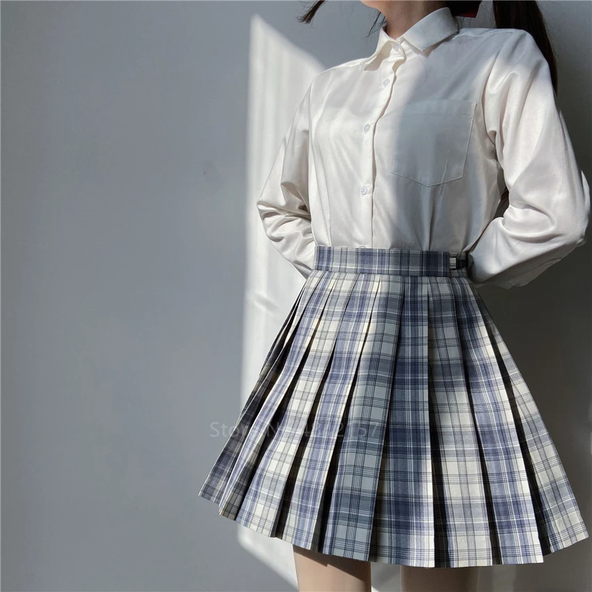 Женская плиссированная мини-юбка JK униформа в стиле Харадзюку клетчатые юбки