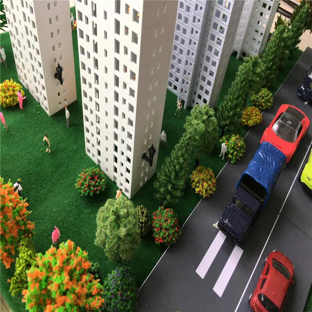 

10pcs Diorama Multicolor Model Flower Group Toys DIY Cottage Construction Sand Table Model Flower Beds Landscape Making Material