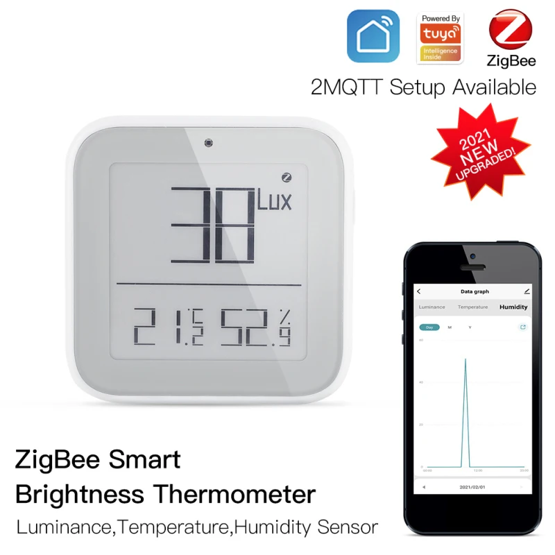 

Датчик температуры и влажности Tuya Smart, комнатный гигрометр, термометр с поддержкой приложения ZigBee Smart Life