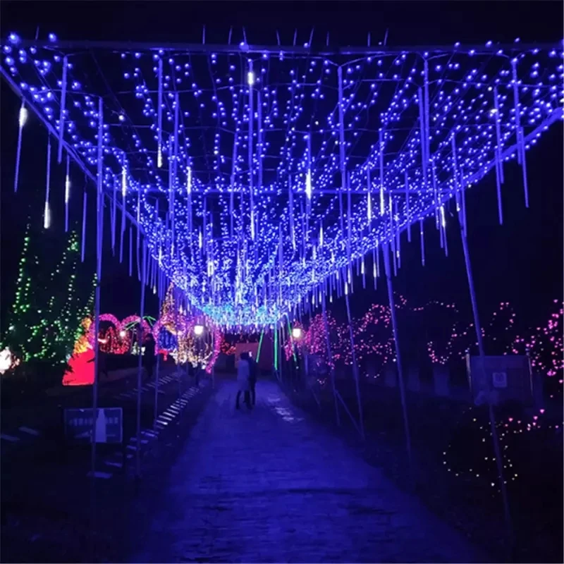 

LED Meteor Shower Rain Lights 8pcs Tubes Waterproof LED String Lights Outdoor Christmas Decoration for Home Tree Party Lights