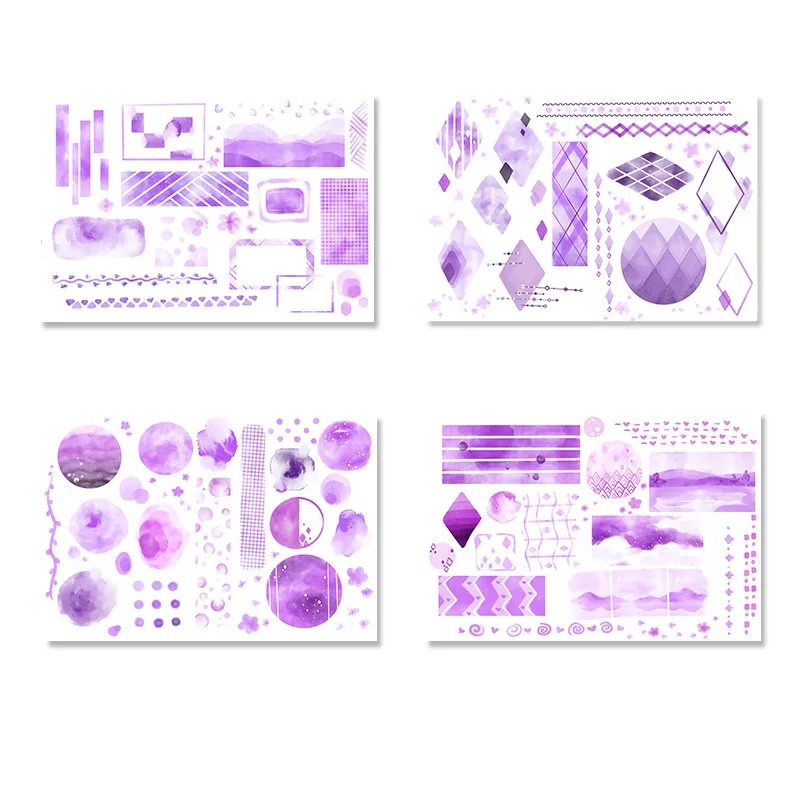 Mohamm 8Pcs Dreamland Ink Series Journal Stationery Flakes Scrapbooking DIY Decorative Stickers - Цвет: B