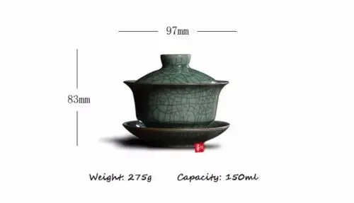 [GRANDNESS] Longquan Celadon фарфоровые Gaiwan КИТАЙСКИЕ чашки кракле глазури чайная посуда 150 мл