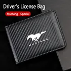 Обложка для автомобиля, деловой бумажник для удостоверения личности, чехол, держатель для водительского удостоверения, текстура кожи из углеродного волокна для Ford Mustang GT SHELBY
