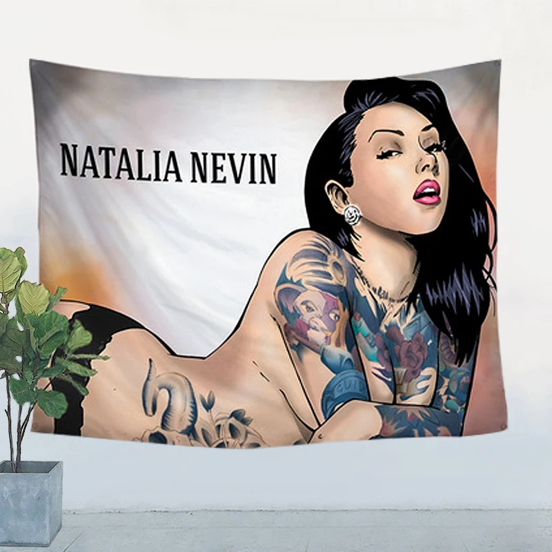 Флаг Татуировка баннер Соблазнительная девушка Красота и искусство украшения