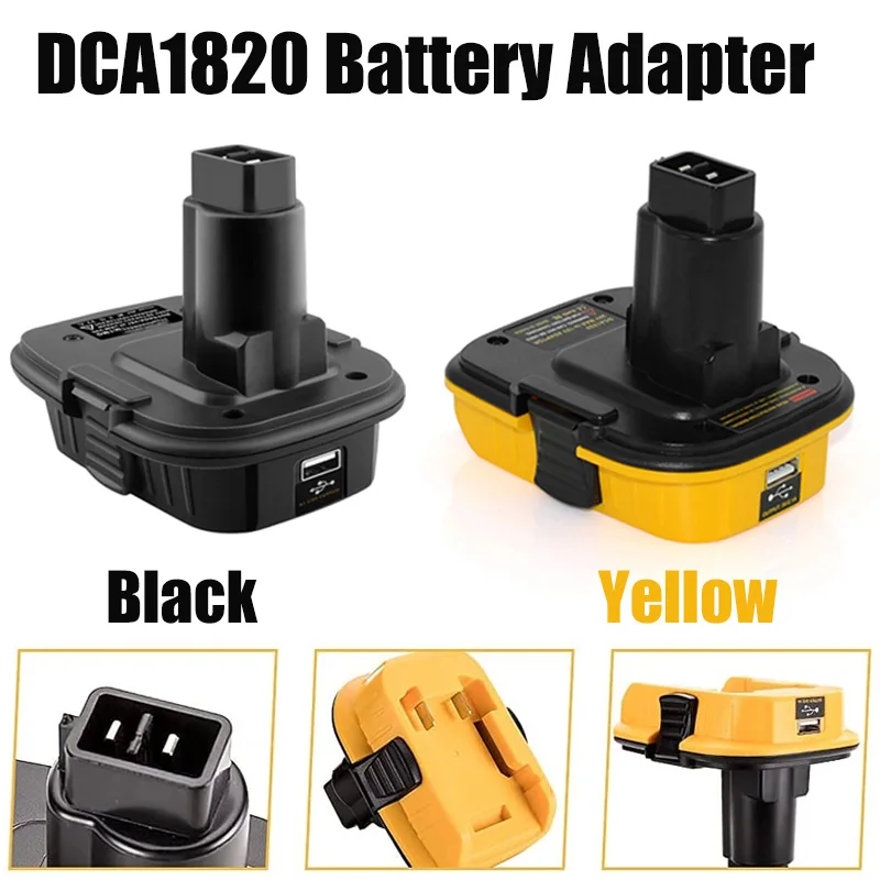 

DCA1820 USB Adapter Replacement For Dewalt 18V-20V Lithium Battery Convert To For Dewalt 18V NiCad & NiMh Battery Tools DC9096