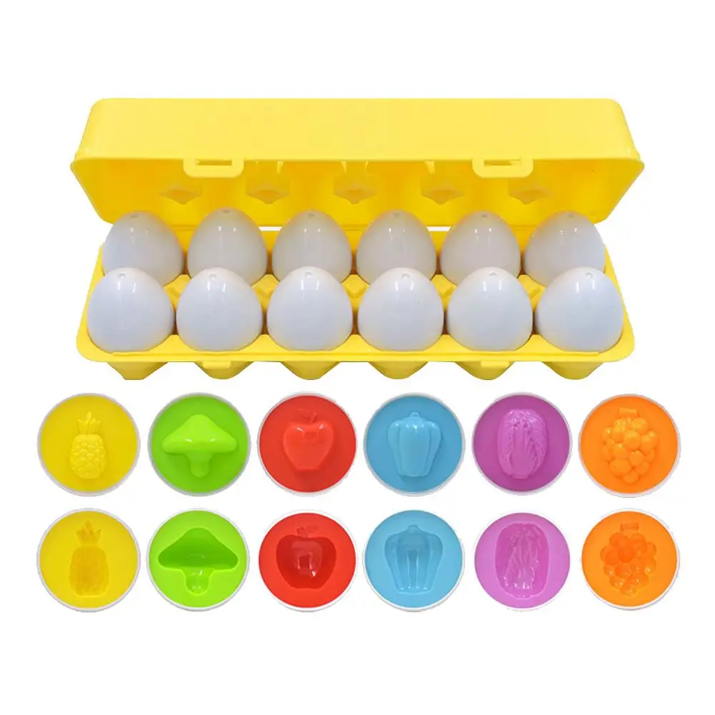 

12PCS/Box Count & Match Educational Egg Toy Educational Color And Number Recognition Sorter Puzzle Skills Study Toys Set