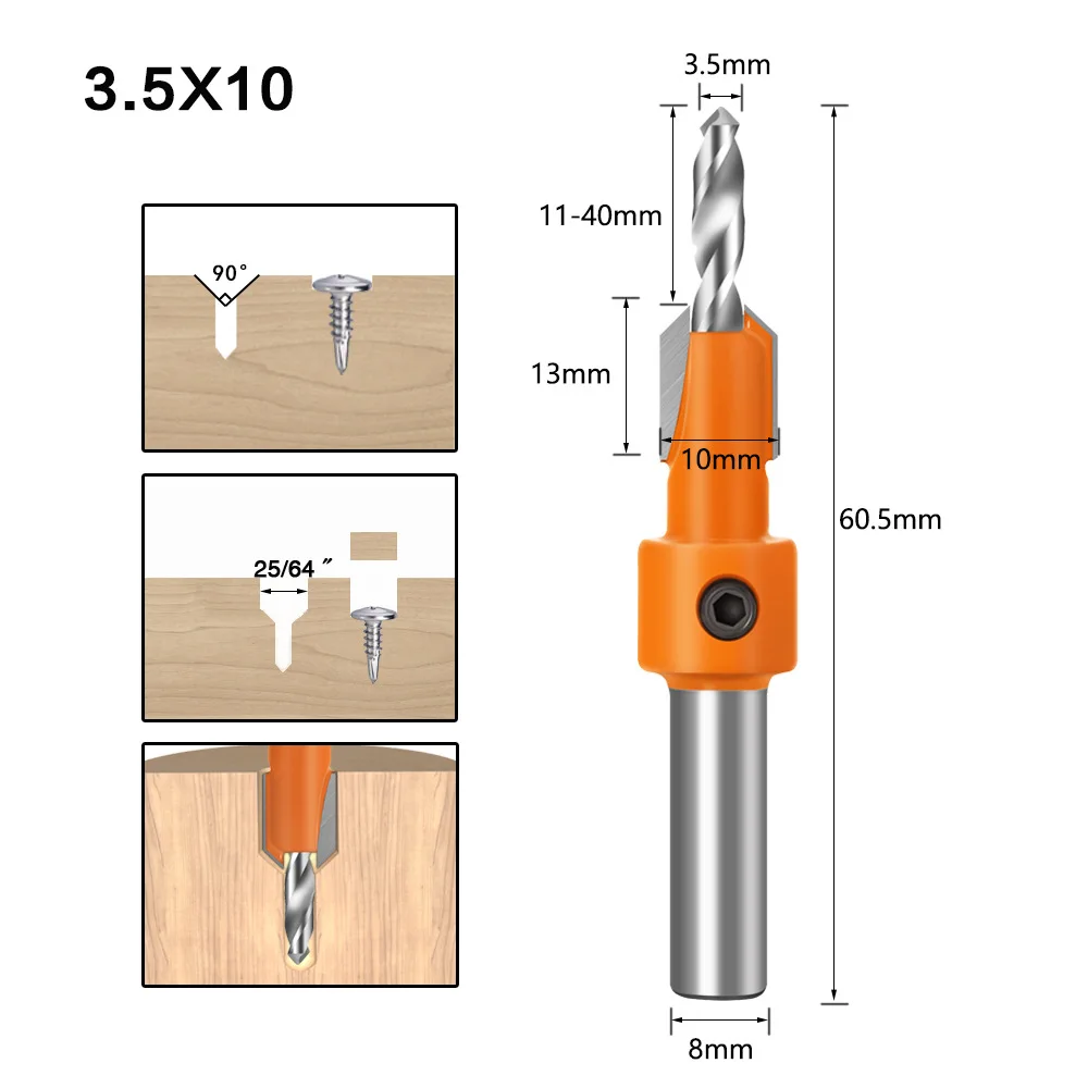 

Hole opener Countersink Drill Drill Bit Hexagon shank Woodworking Useful