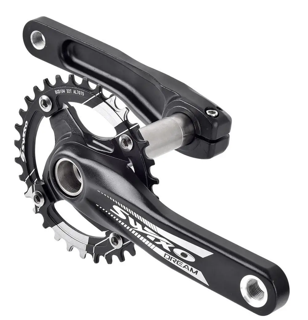

MTB Bike Crankset Aluminum Alloy with Bottom 170mm Crank Black 32/34/36/38/40/42T Plate 8-12S Bicycle Crank Chainwheel 104BCD