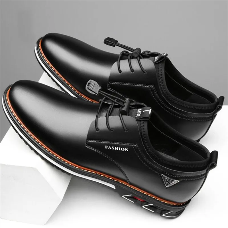 

Sports men's leather shoes 2020 new large size men's casual leather shoes breathable fashion men's sneakers Platform loafers