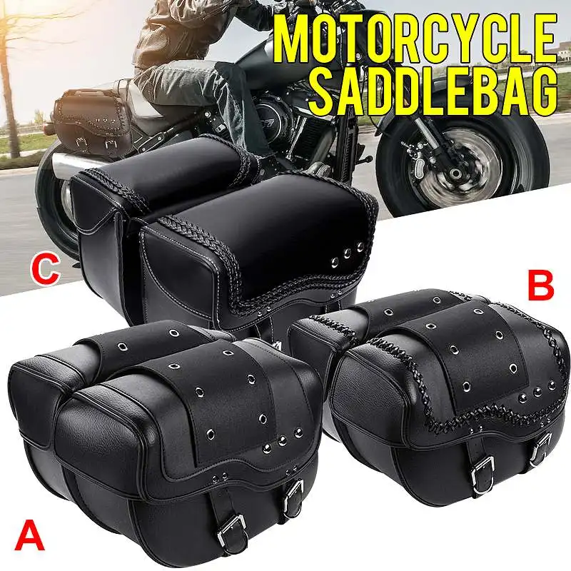 

Pair Motorcycle Saddlebag Tool Luggage Storage Side Pouch Saddle Bags Waterproof Universal For Honda/Yamaha/Suzuki