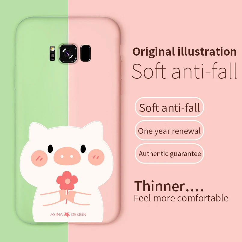 Милый чехол из жидкого силикона с картунами для Samsung Galaxy S8 S9 S10 Plus прозрачный чехол Funda Capas on.