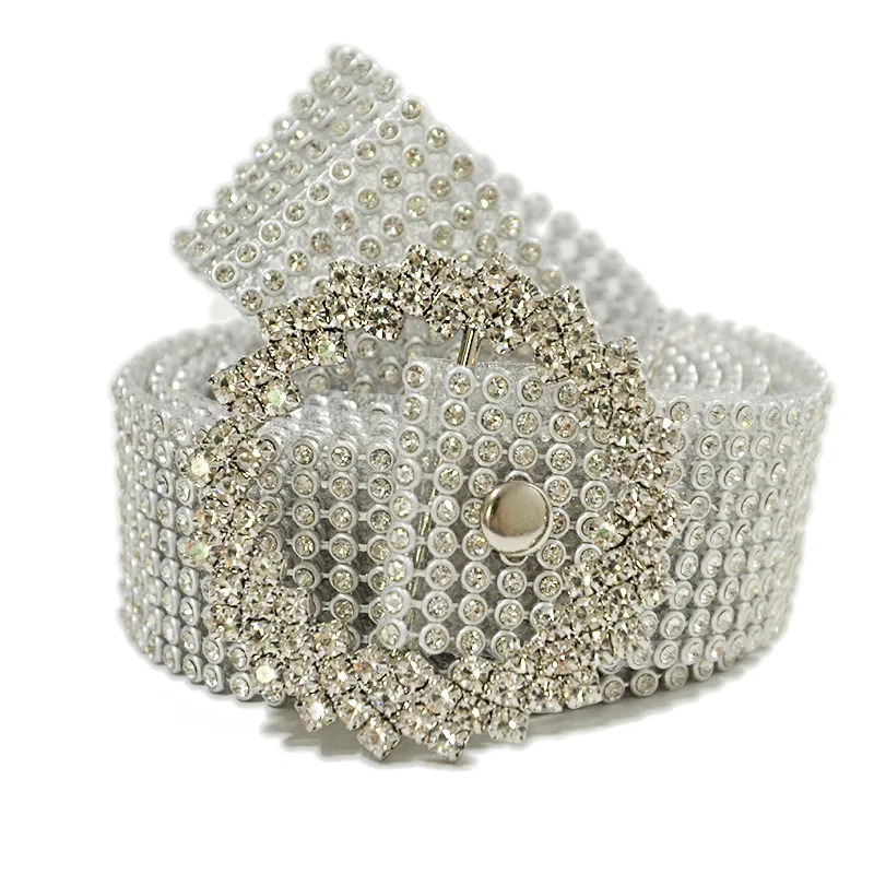 Роскошный женский ремень со стразами широкий и кристаллами длинные поясные