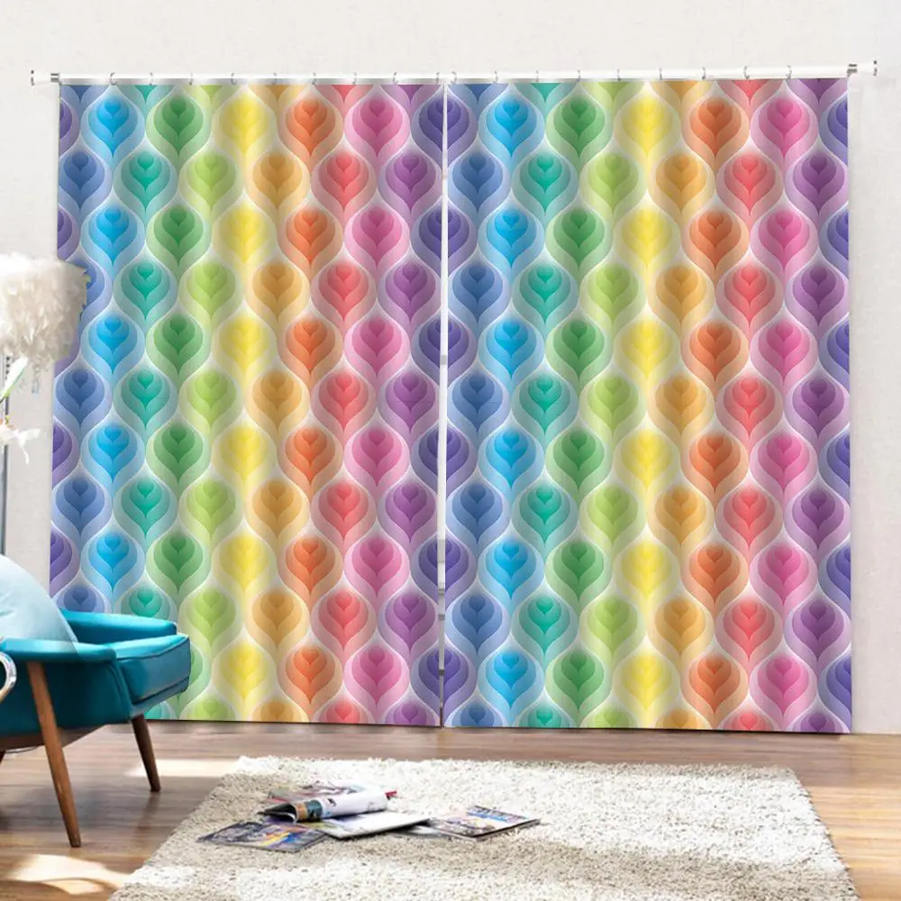 

personality curtains photo Blackout Window Drapes Luxury 3D Curtains For Living room rainbow curtains