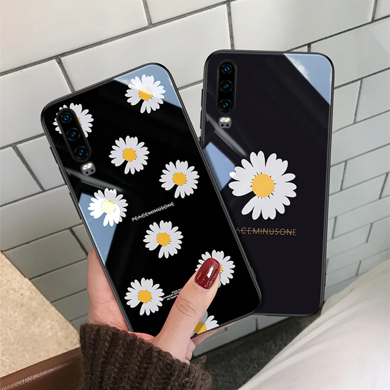 Ремешок и чехол для VIVO X30 X27 X23 Pro x21s x21i x21 ud Peaceminusone Daisy модный жесткий стеклянный