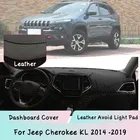 Кожаная приборная панель Крышка коврик для Jeep Cherokee KL 2014 -2019 светильник из сшитого полиэтилена Зонт приборной Защитная панель Ковер Анти-УФ