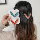 Заколка для волос женская, в стиле ретро, застежка-лягушка с имитацией кристаллов, V-образная, элегантная шпилька для волос