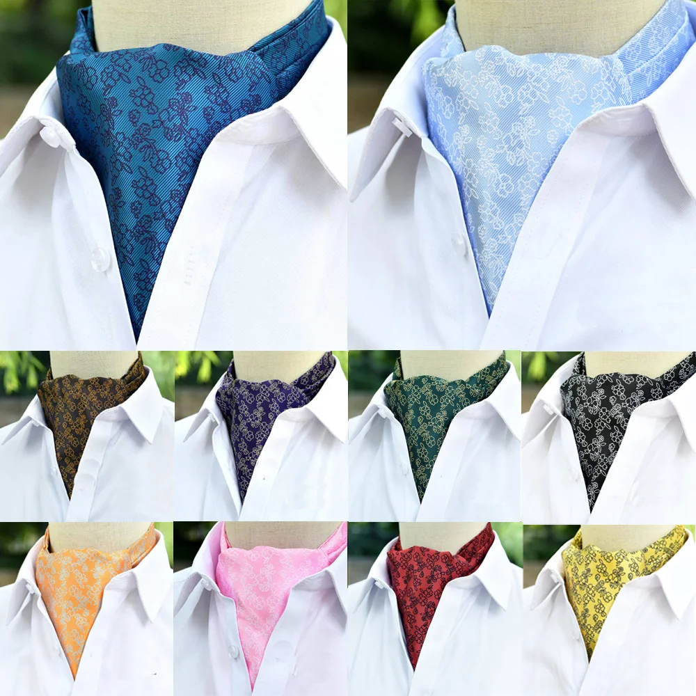 Мужские галстуки с цветочным принтом галстук Аскот шарфы для свадебной