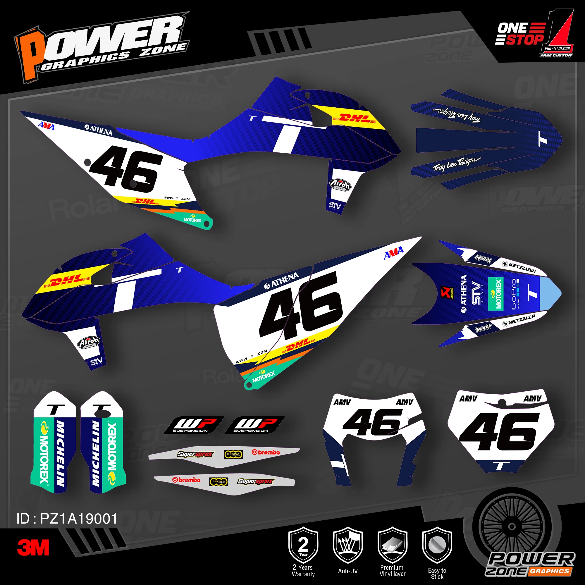 Персонализированные графические фоны PowerZone Team наклейки 3M Набор наклеек для KTM SX SXF