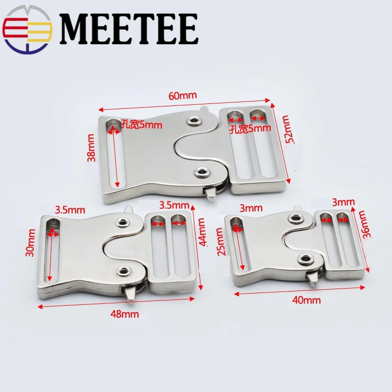 Meetee 2/5 шт. 25/30/38 мм металлическая сумка боковая застежка воротник собаки тканевая
