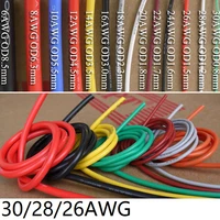 30awg 28wag 26awg silicone gel rubber wire flexible cable high temperature insulated copper ultra soft electron diy line
