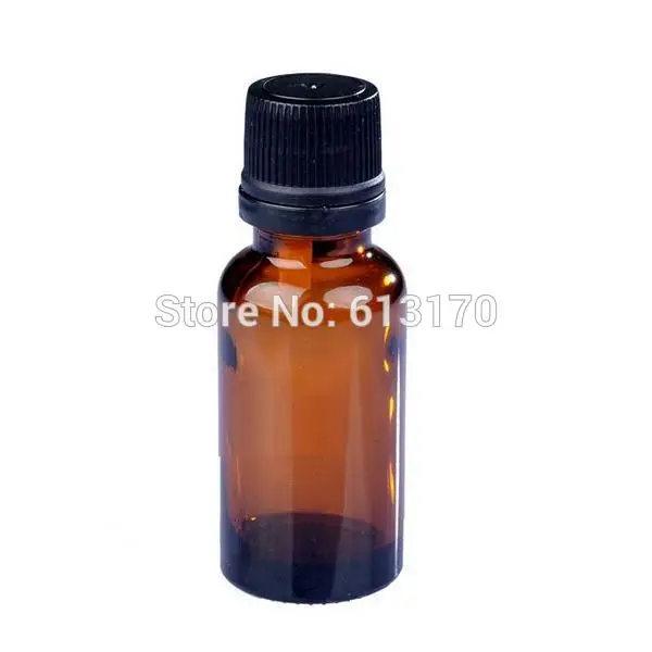 

20pcs 20ML Amber Glass bottles Black screw Tamper Proof cap Empty Essential Oil Bottle Juice Serum container Small Sample Vials