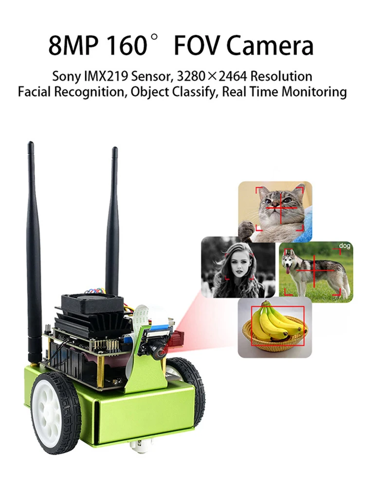 JetBot AI Kit 8MP FOV камера распознавание объектов трекинг автопилот робот на основе Jetson