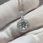 Роскошное ожерелье с бриллиантом 1 карат, прошедшее испытание, Круглый Муассанит D цвета, серебро 925 пробы, бриллиантовая огранка, ожерелье с подвеской из белого драгоценного камня