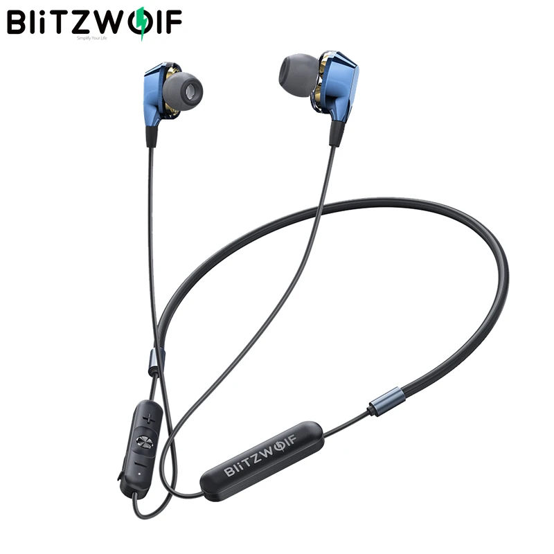 Беспроводные наушники BlitzWolf bluetooth 5 0 с шейным ремешком двойной Динамический