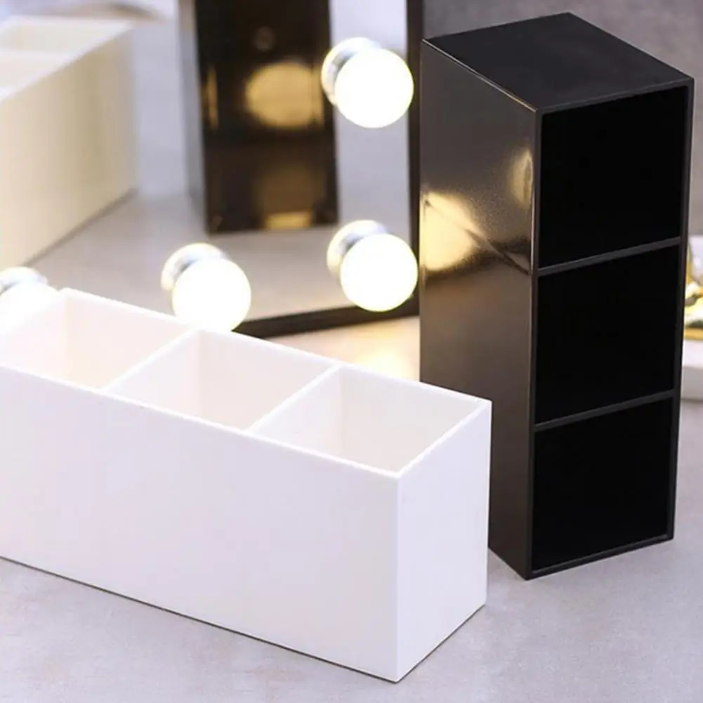 

Anti-slip Compact Three-compartment Makeup Brushes Holder for Office