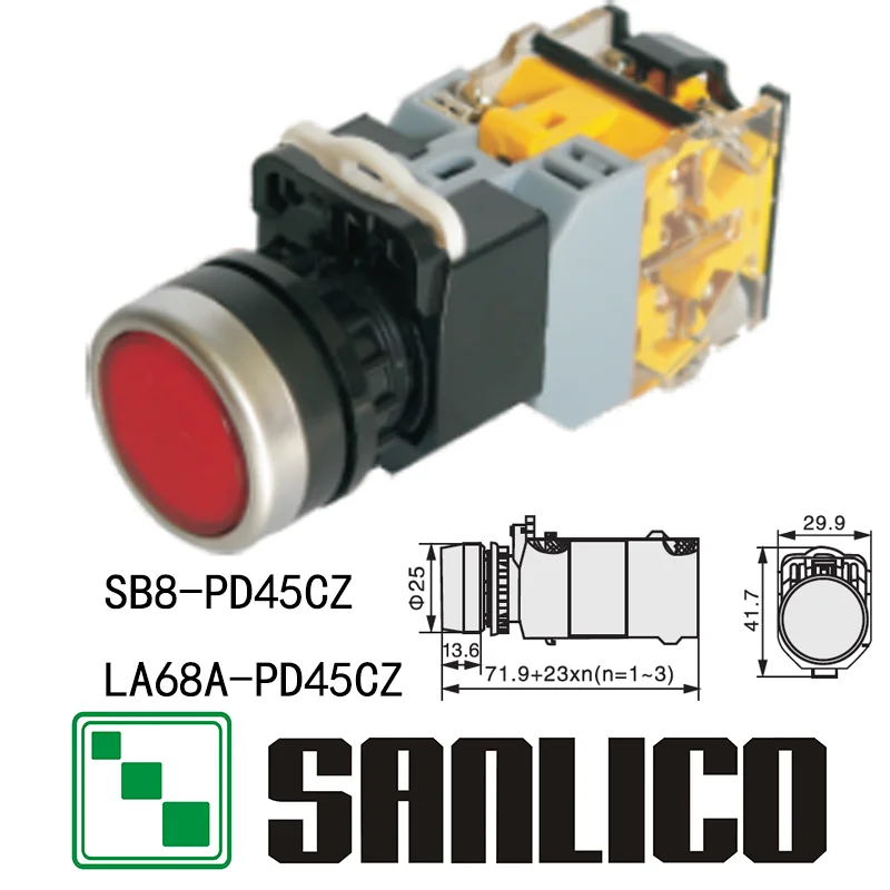 С подсветкой Мгновенный кнопочный переключатель со встроенным светодиодный SB8