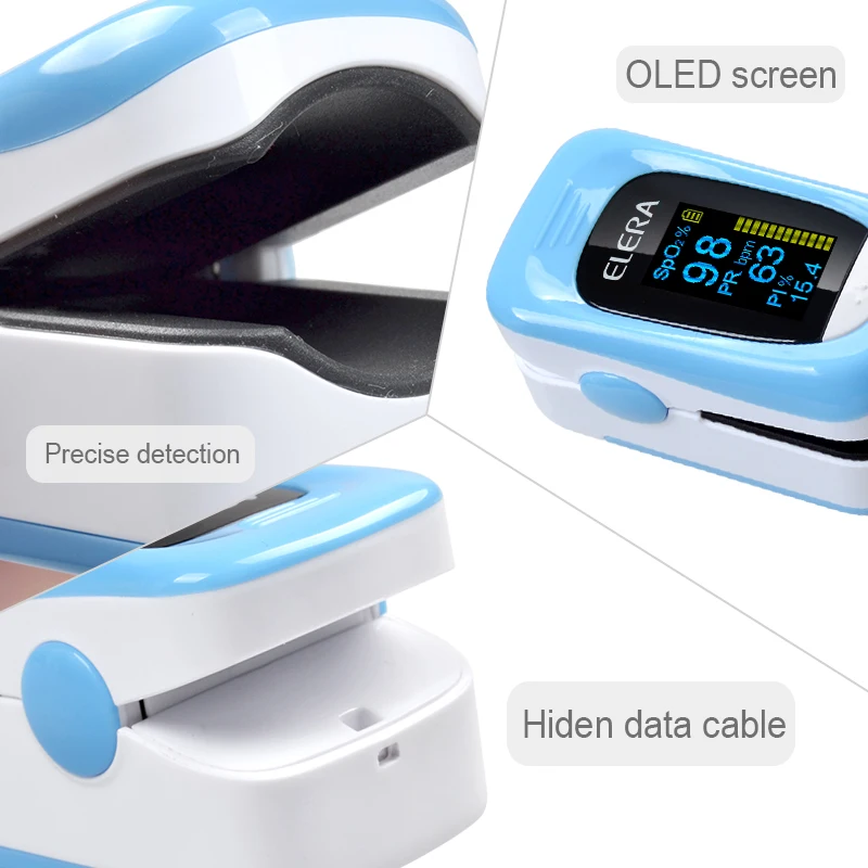 Пульсоксиметр Пальчиковый ELERA SPO2 PR PI ODI4 4 параметра 8 часов мониторинга сна |