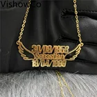 Ожерелья с именем на заказ VishowCo, подвески для мужчин и женщин, ювелирные изделия, персонализированное ожерелье из нержавеющей стали с именной табличкой на заказ